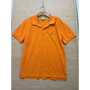 Brooks Brothers Performance Polo Shirt Mens Large L Slim Fit Orange Cotton Pique